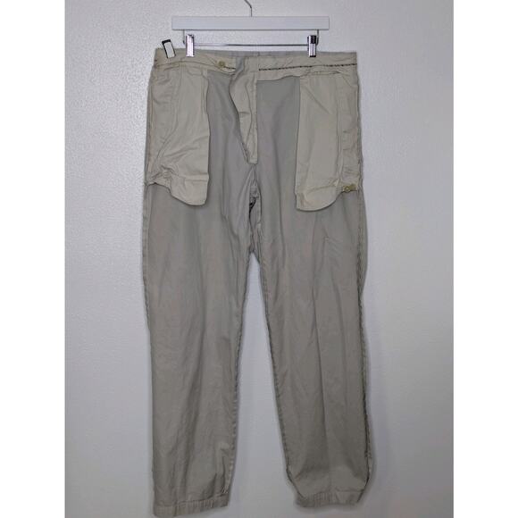 Banana Republic Pants Mens 36 X 34 Gavin Straight Fit Chino Beige Flat Front - Picture 9 of 9